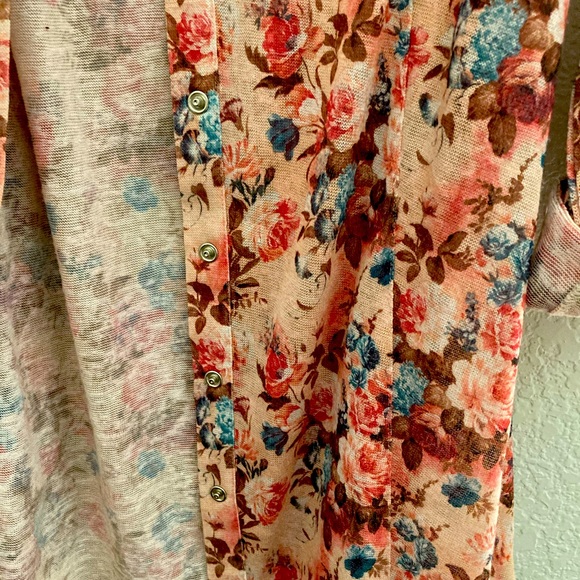 Nick And Mo Floral Shirt Dress Belted 3/4 Sleeve With Pockets Fall Colors XL - Picture 11 of 15